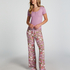 Henley Short Sleeved Pyjama Top, Purple