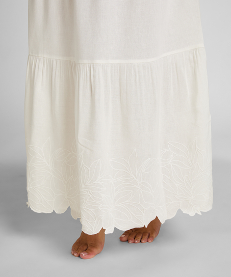 Embroiderd Skirt, White