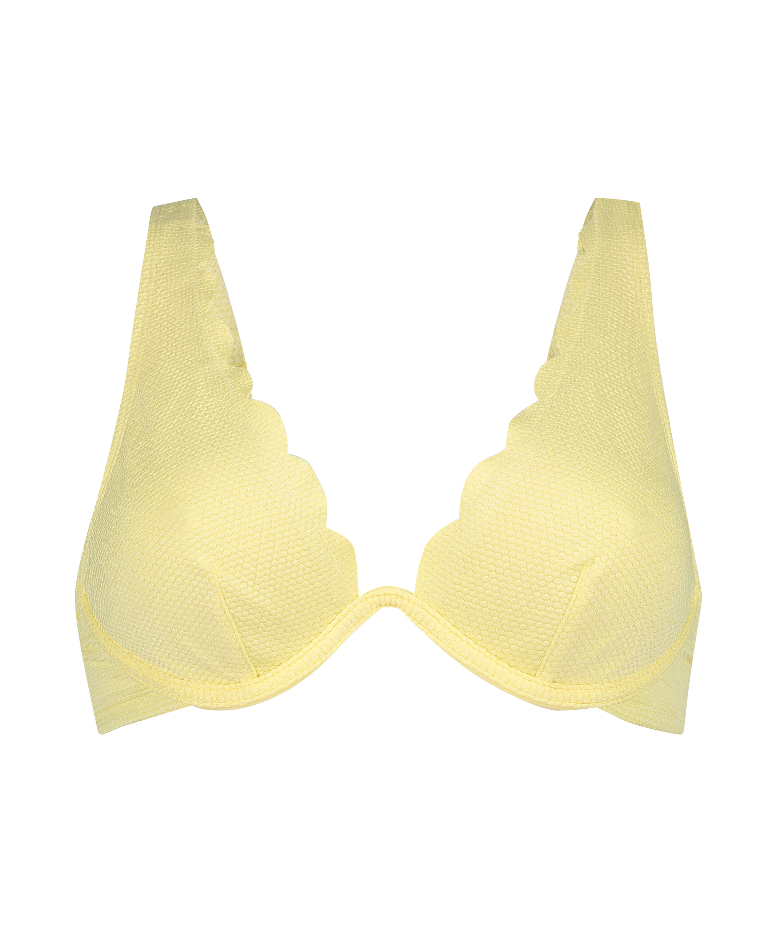 Scallop Non-Padded Underwired Bikini Top, Yellow