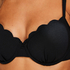 Scallop Glam Padded Underwired Bikini Top, Black