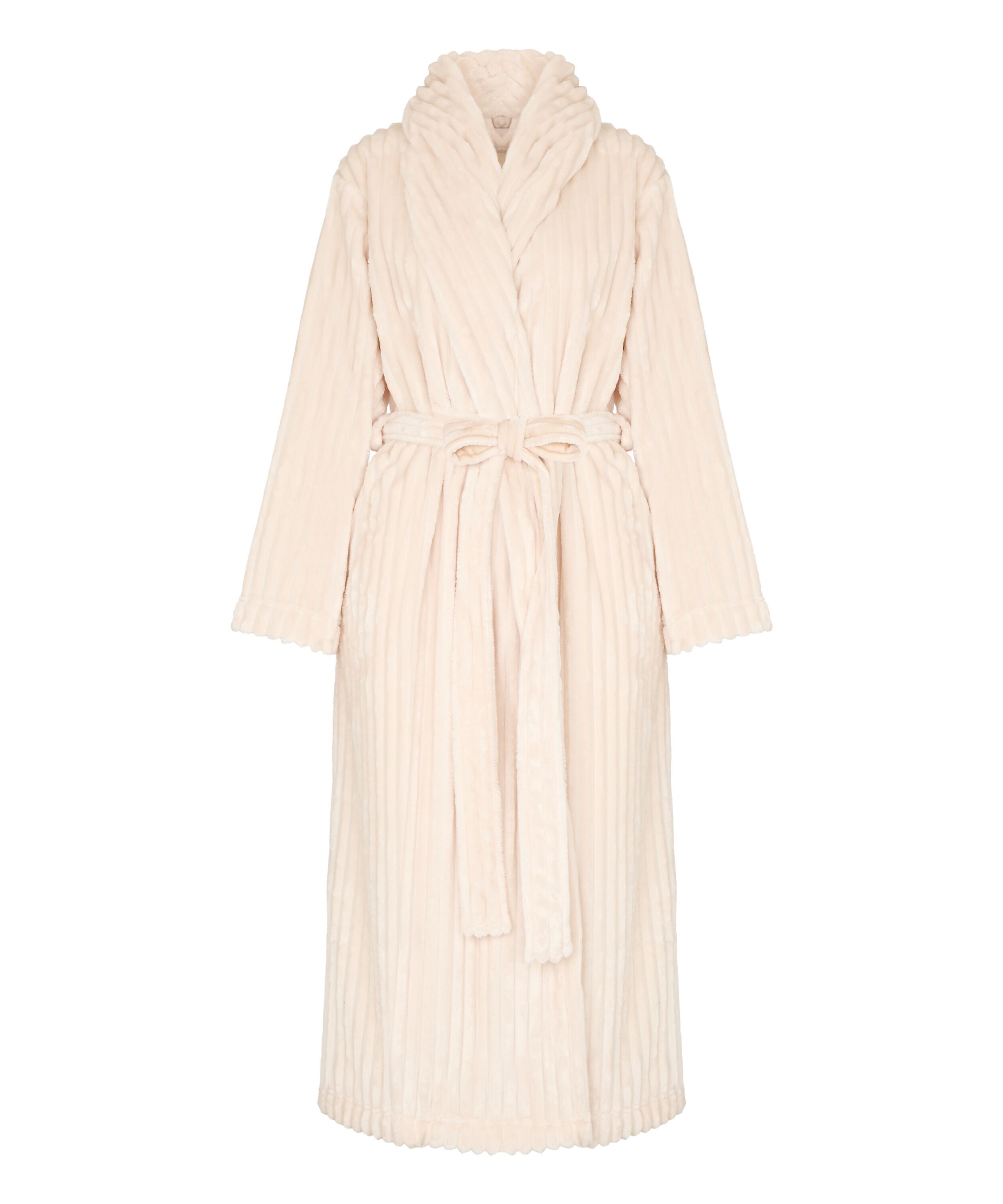 Bathrobe Jacqueared Fleece, White
