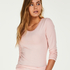 LS ribbed top R-neck, Pink