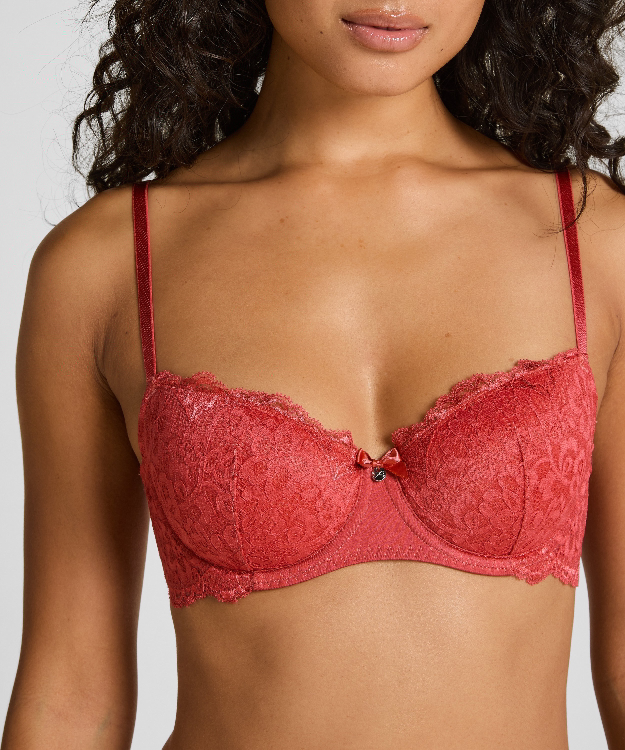 Marine Padded Underwired Bra, Red, main