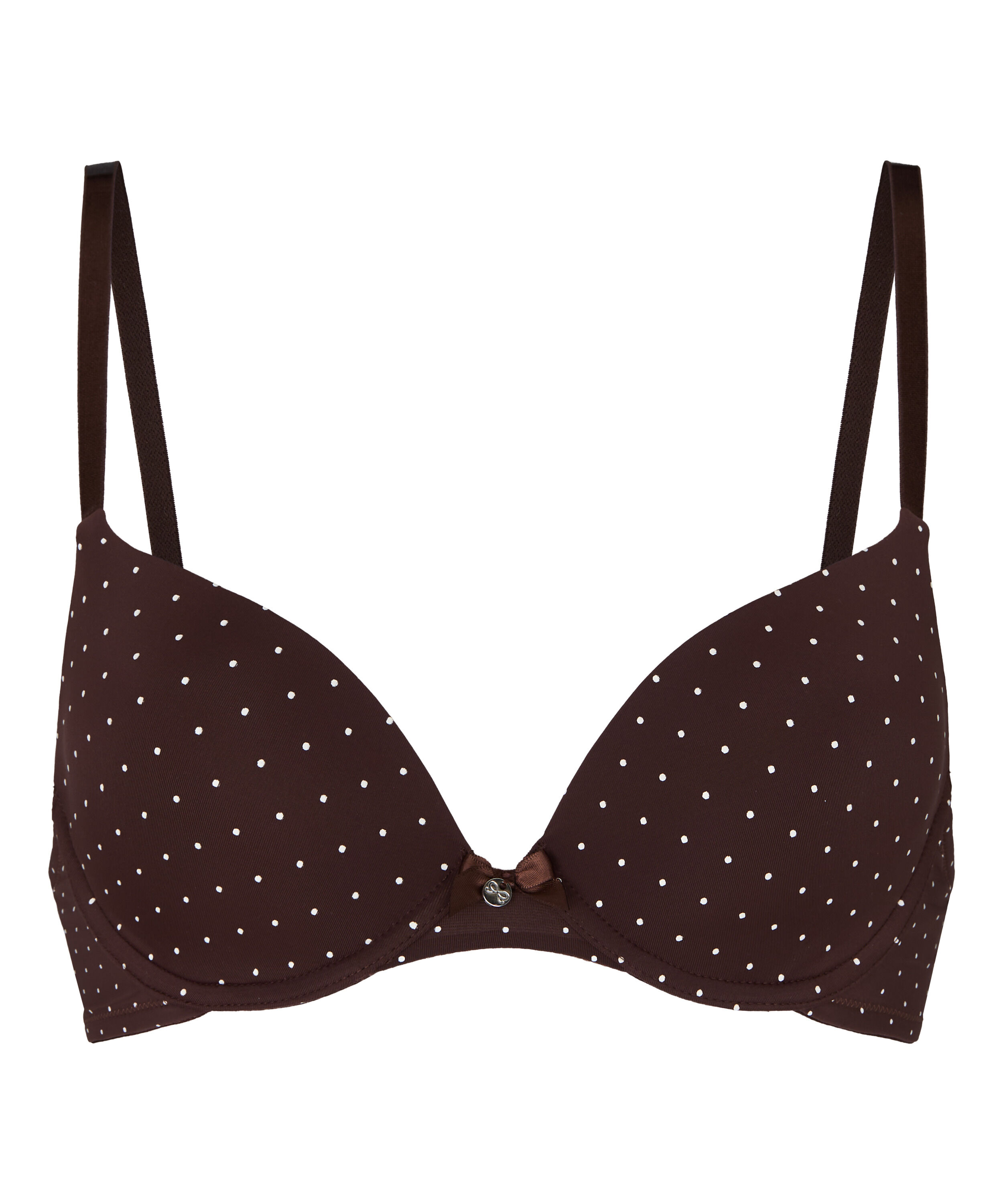 Plunge Padded Underwired Bra, Brown