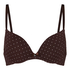 Plunge Padded Underwired Bra, Brown