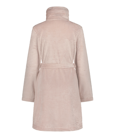 Fleece Zip Bathrobe, Pink