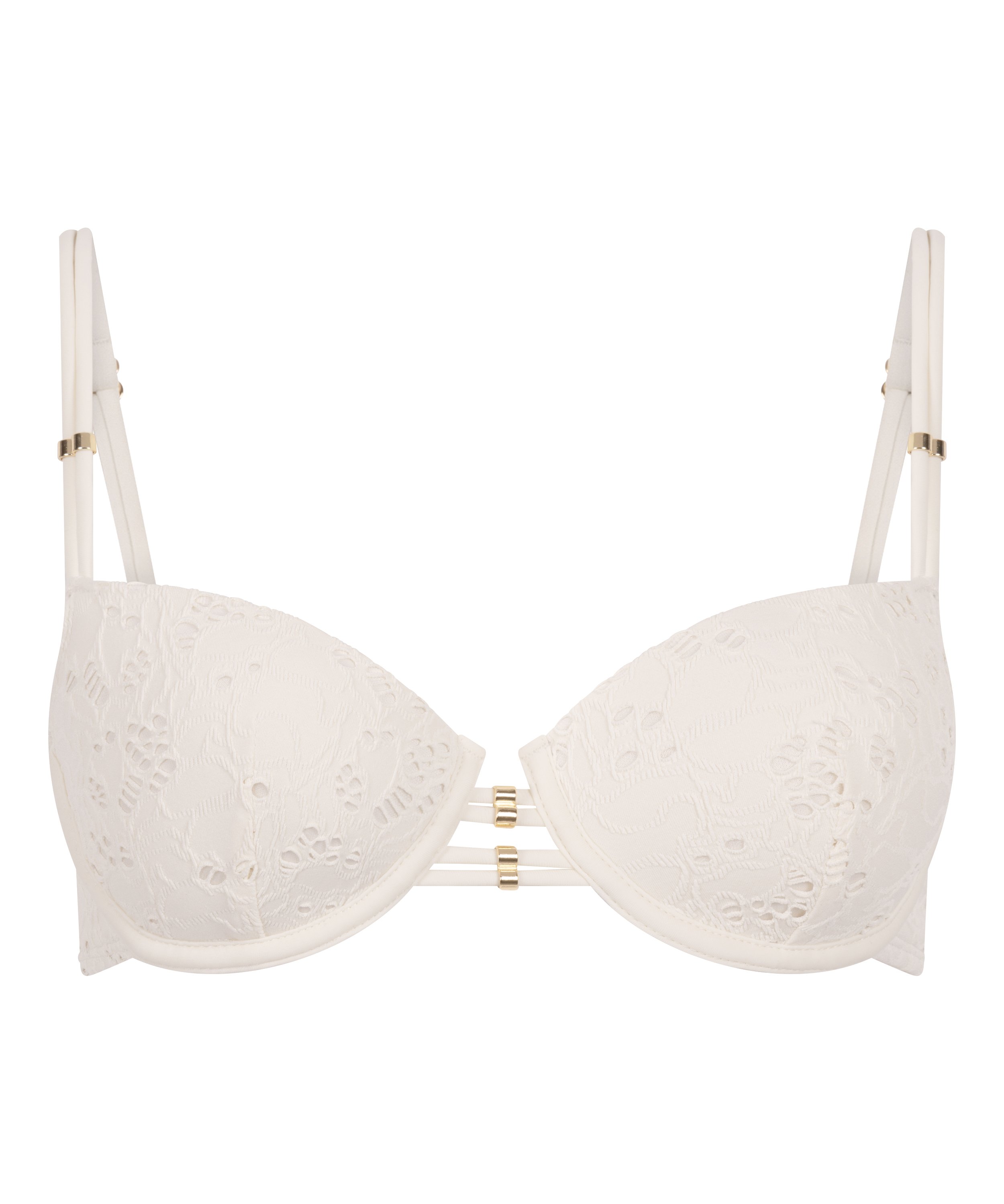 Crochet Bikini Top, White, main