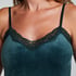 Velours Lace Cami Top, Green