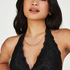 Rosalyn Padded Halter Bralette, Black