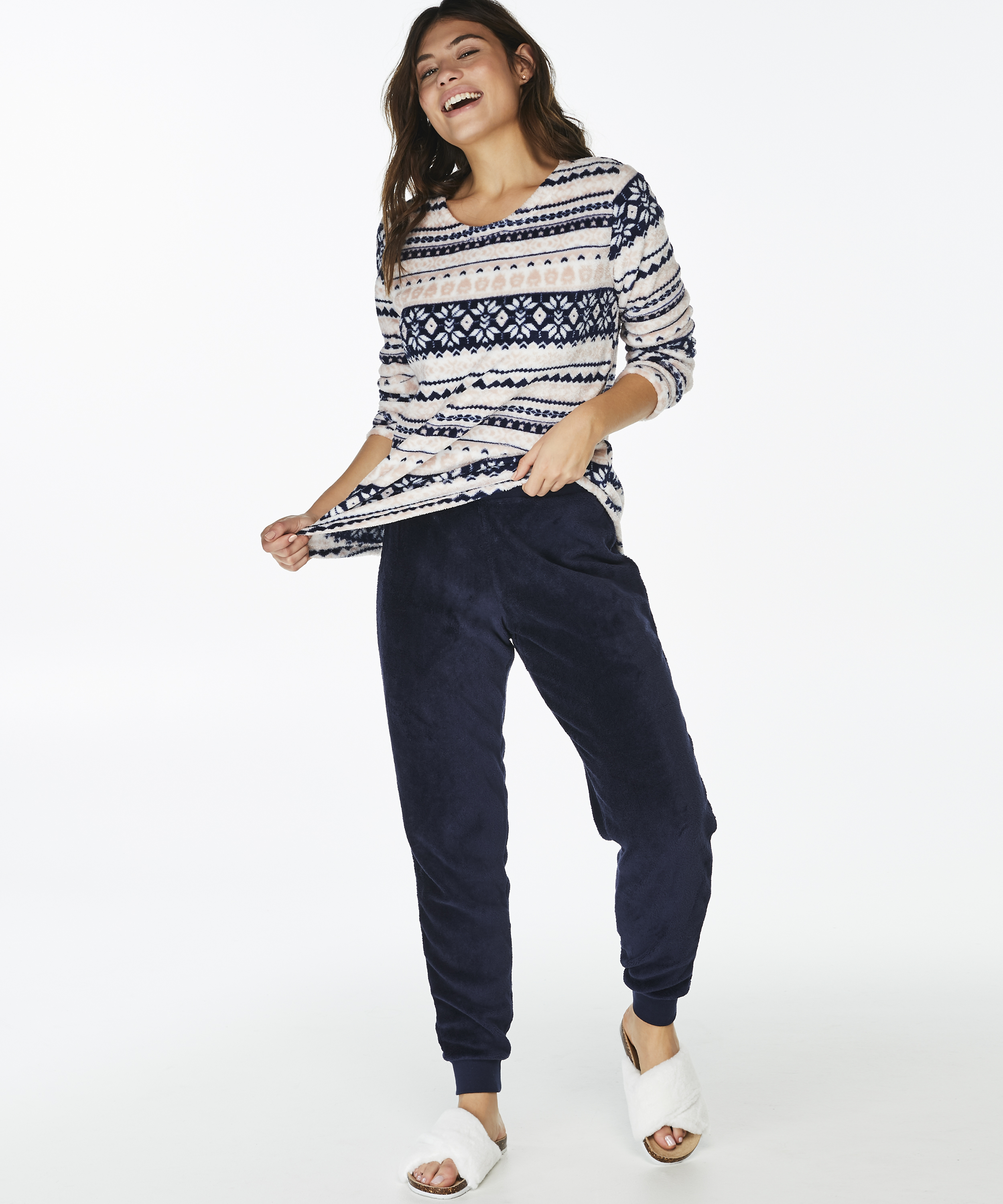 PJ Fleece Fairisle, Pink, main