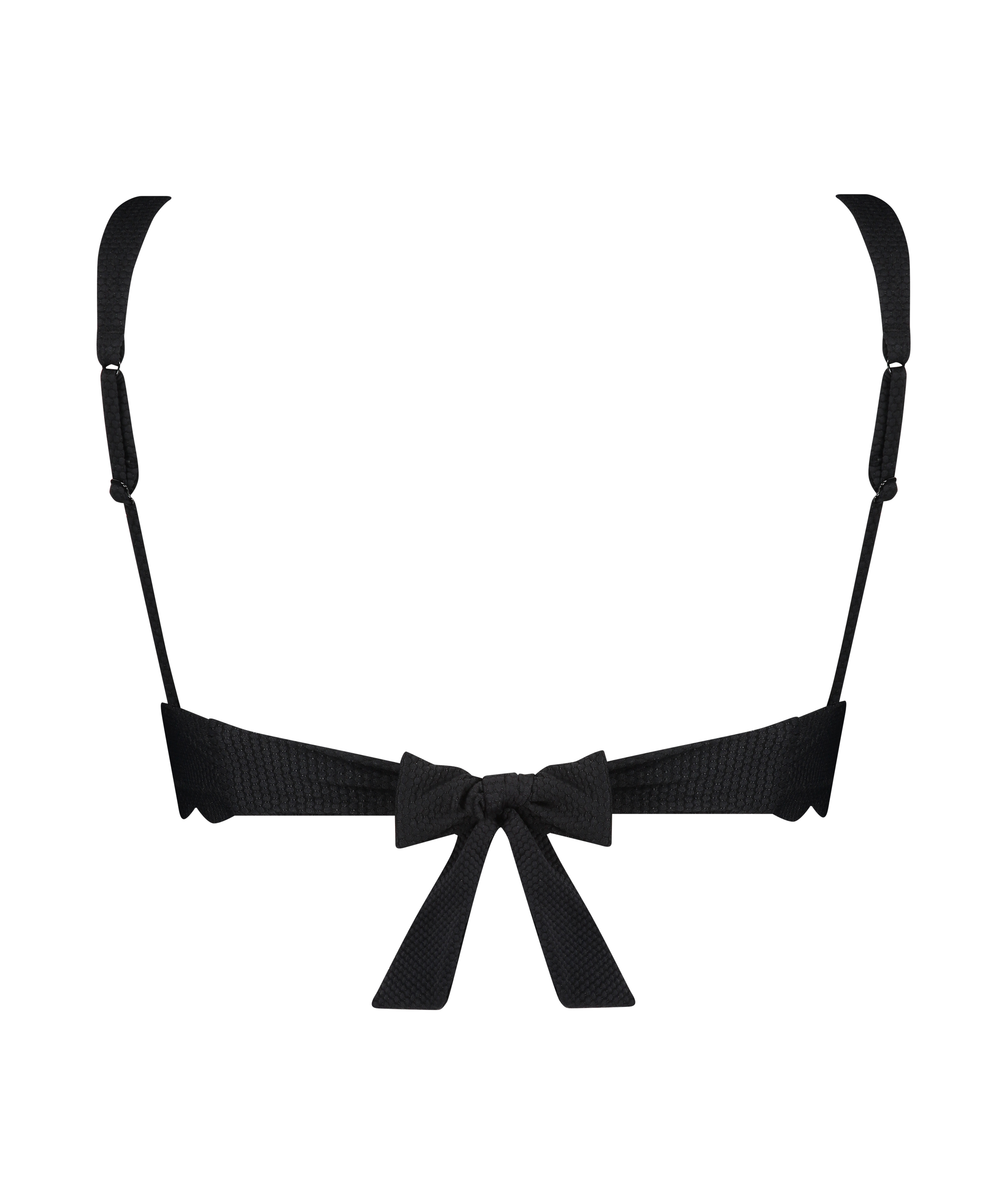 Scallop triangle bikini top, Black, main