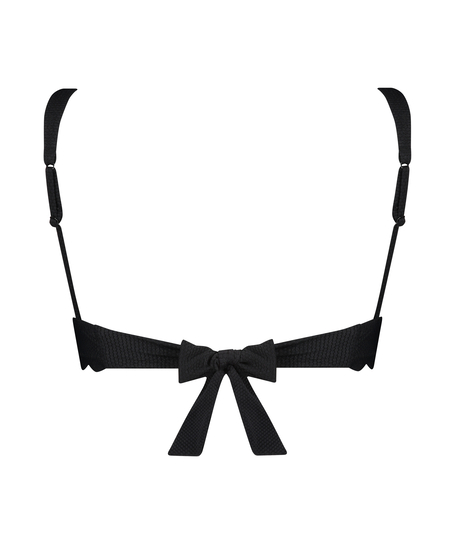 Scallop triangle bikini top, Black