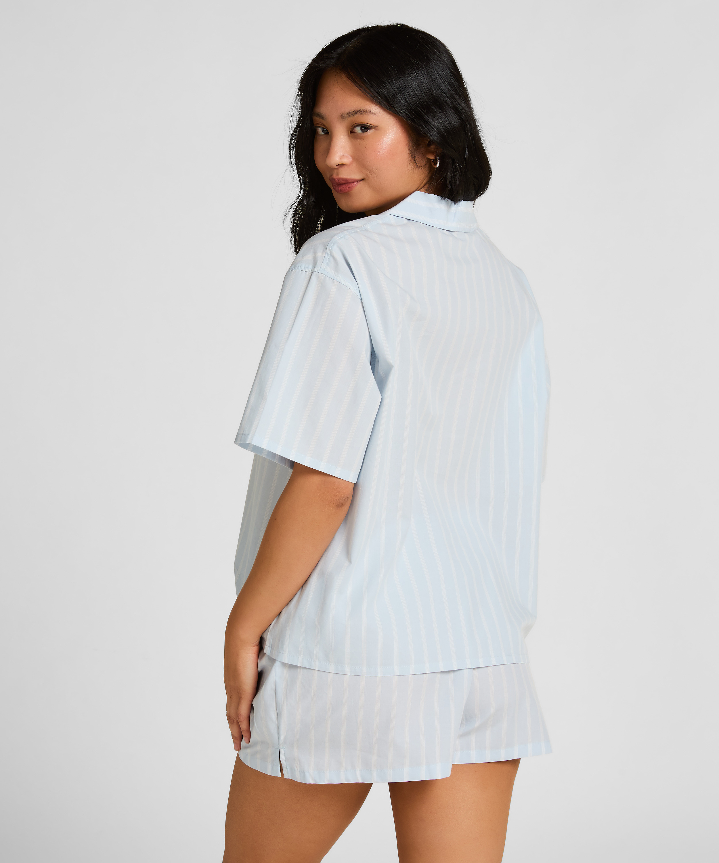 Striped Jacket Cotton, Blue, main
