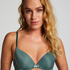 Plunge Padded Underwired Bra, Green