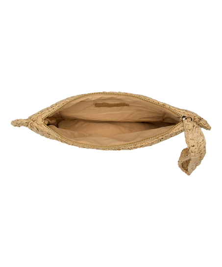 Clutch Raffia, Beige