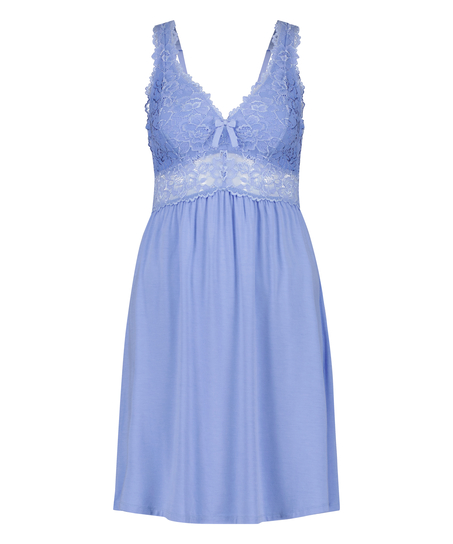 Nora Lace Slip Dress, Blue