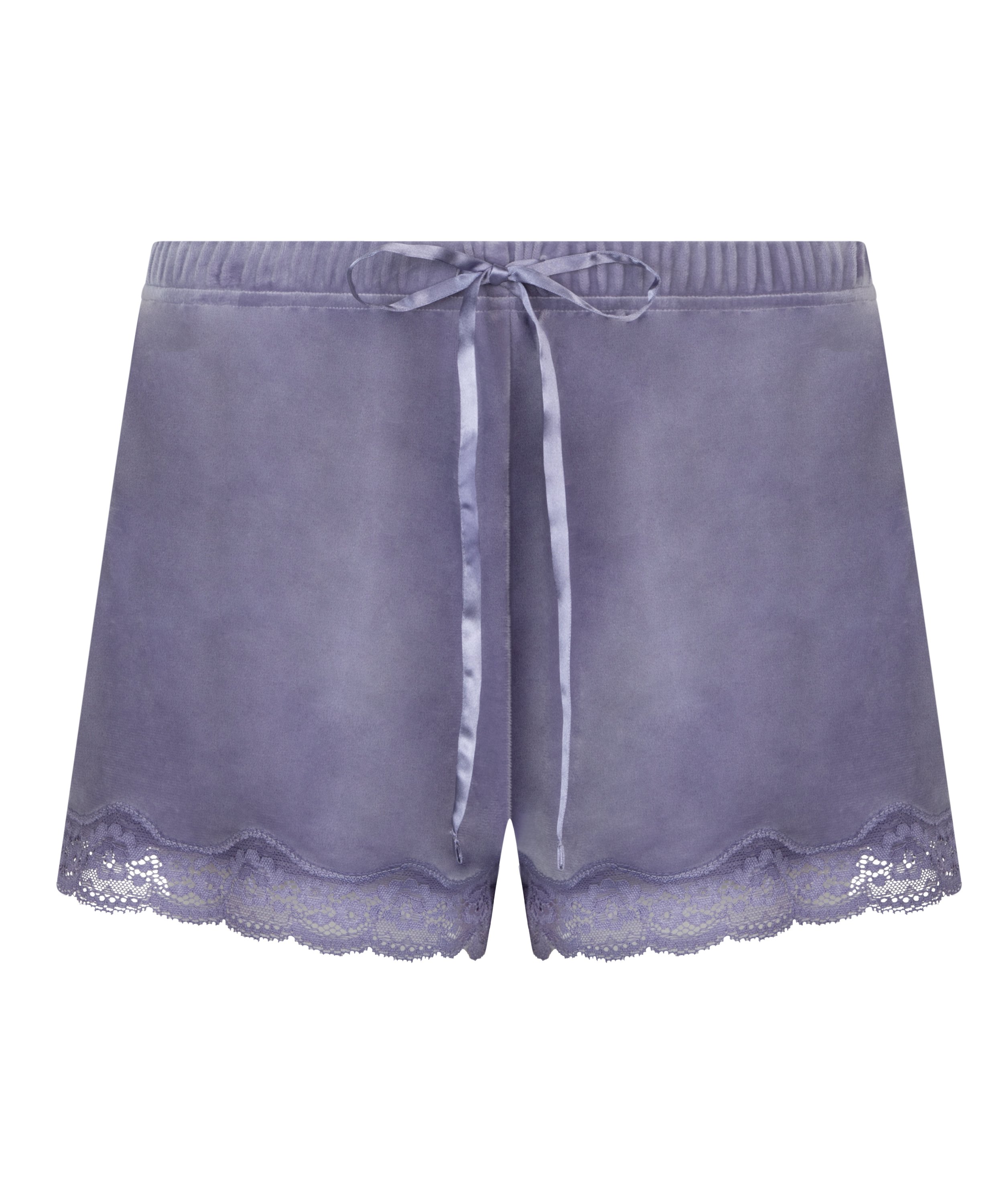 Velvet lace shorts, Purple, main