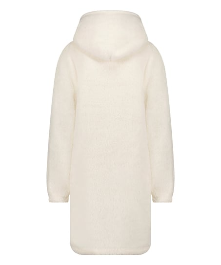 Snuggle Fleece Lounge Dress, White