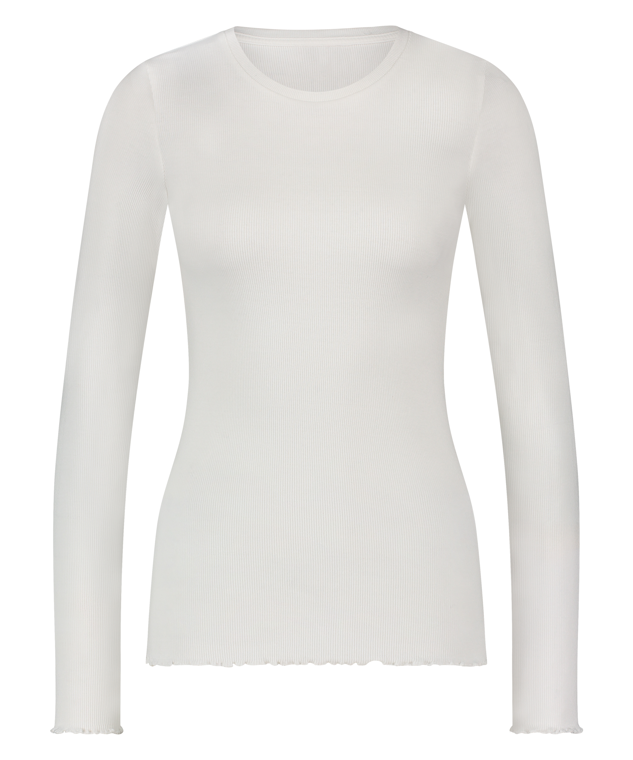 Long-Sleeved Pyjama Top, White, main