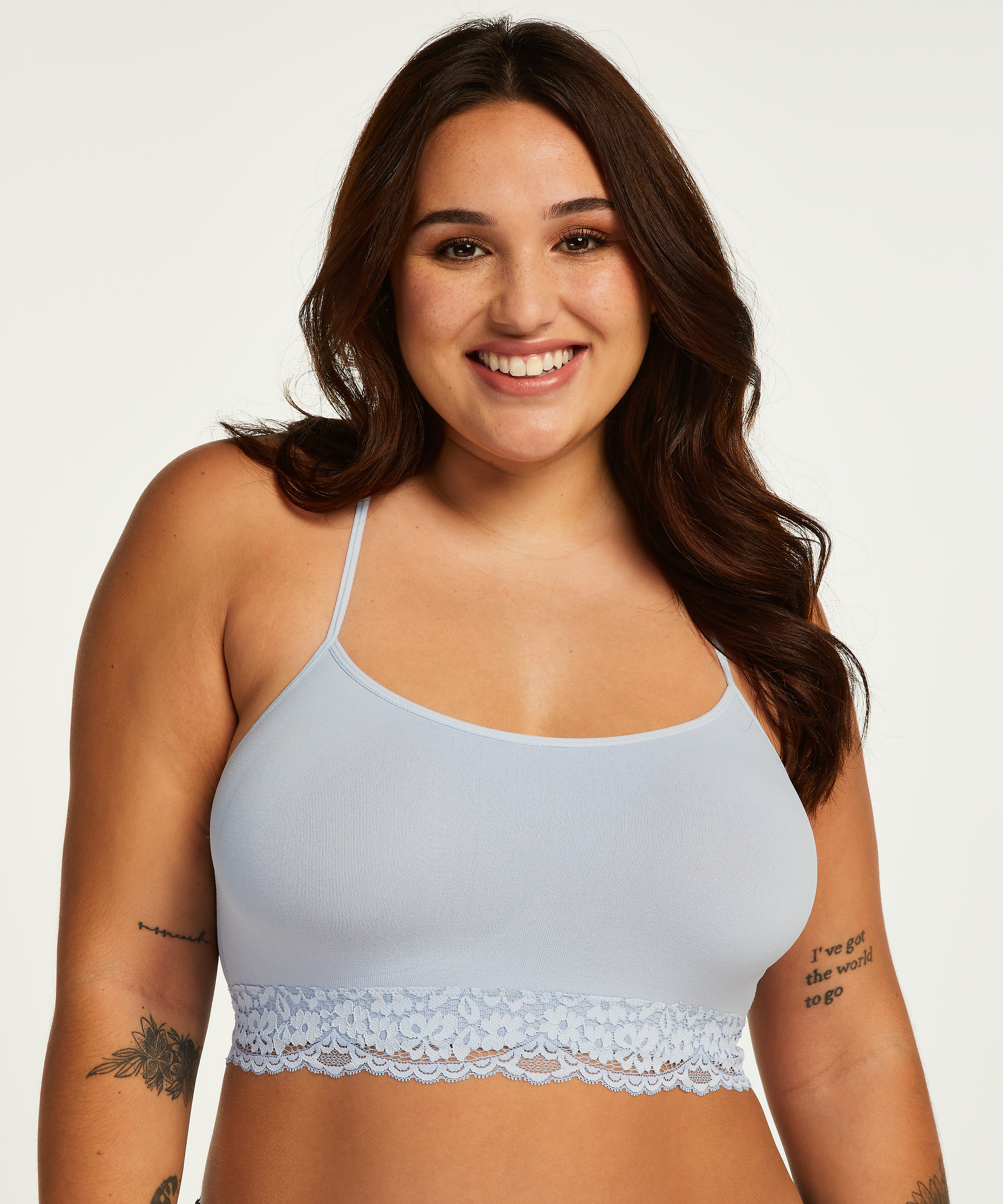 Marine seamless bralette, Blue, main