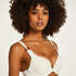 Broderie Padded Underwired Bikini-Top, White