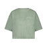 Short-sleeve velours top, Green