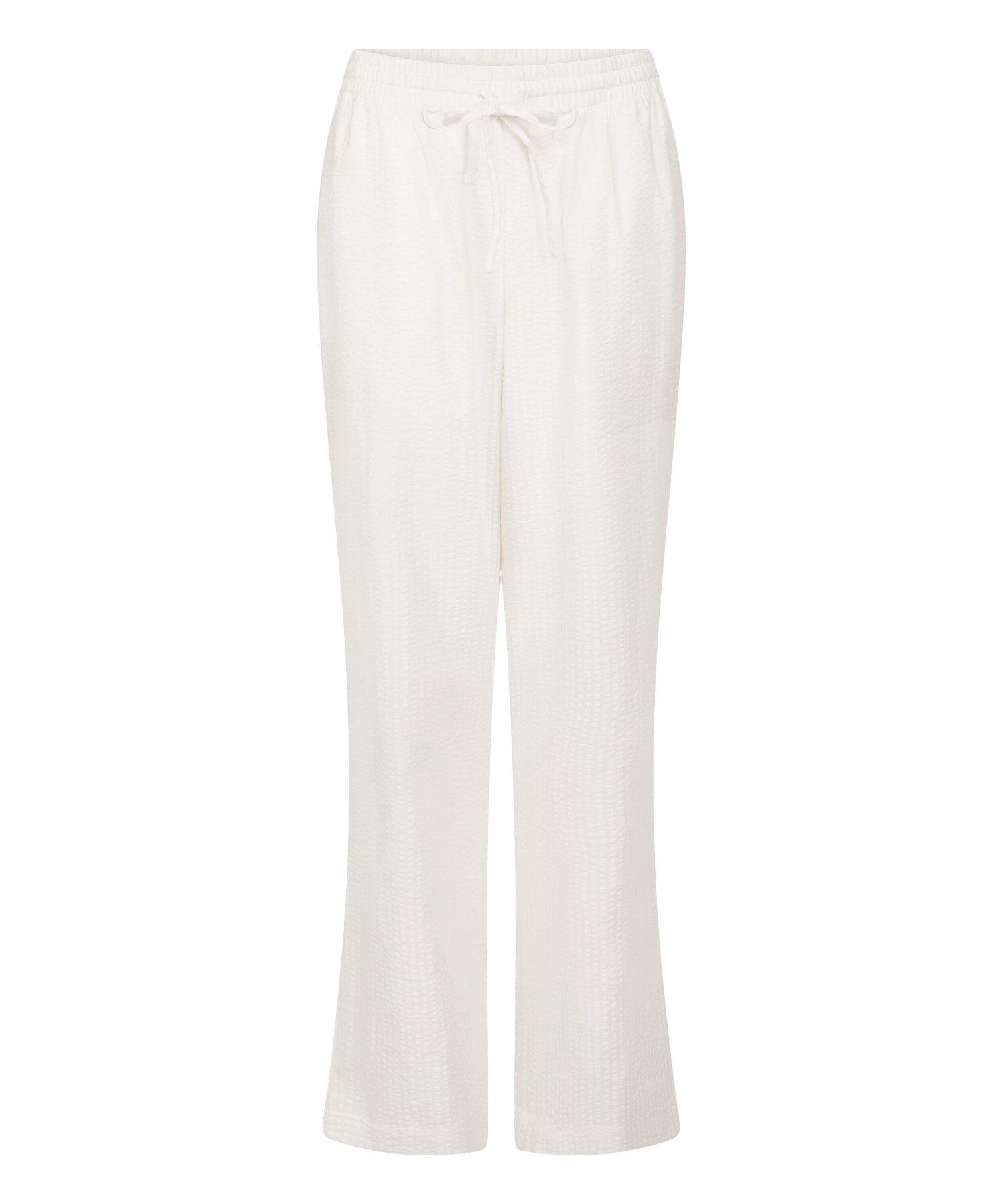 Seersucker Cotton Pyjama Pants, White
