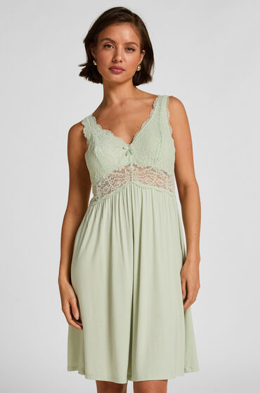 Hunkemöller Nora Lace Slip Dress Green