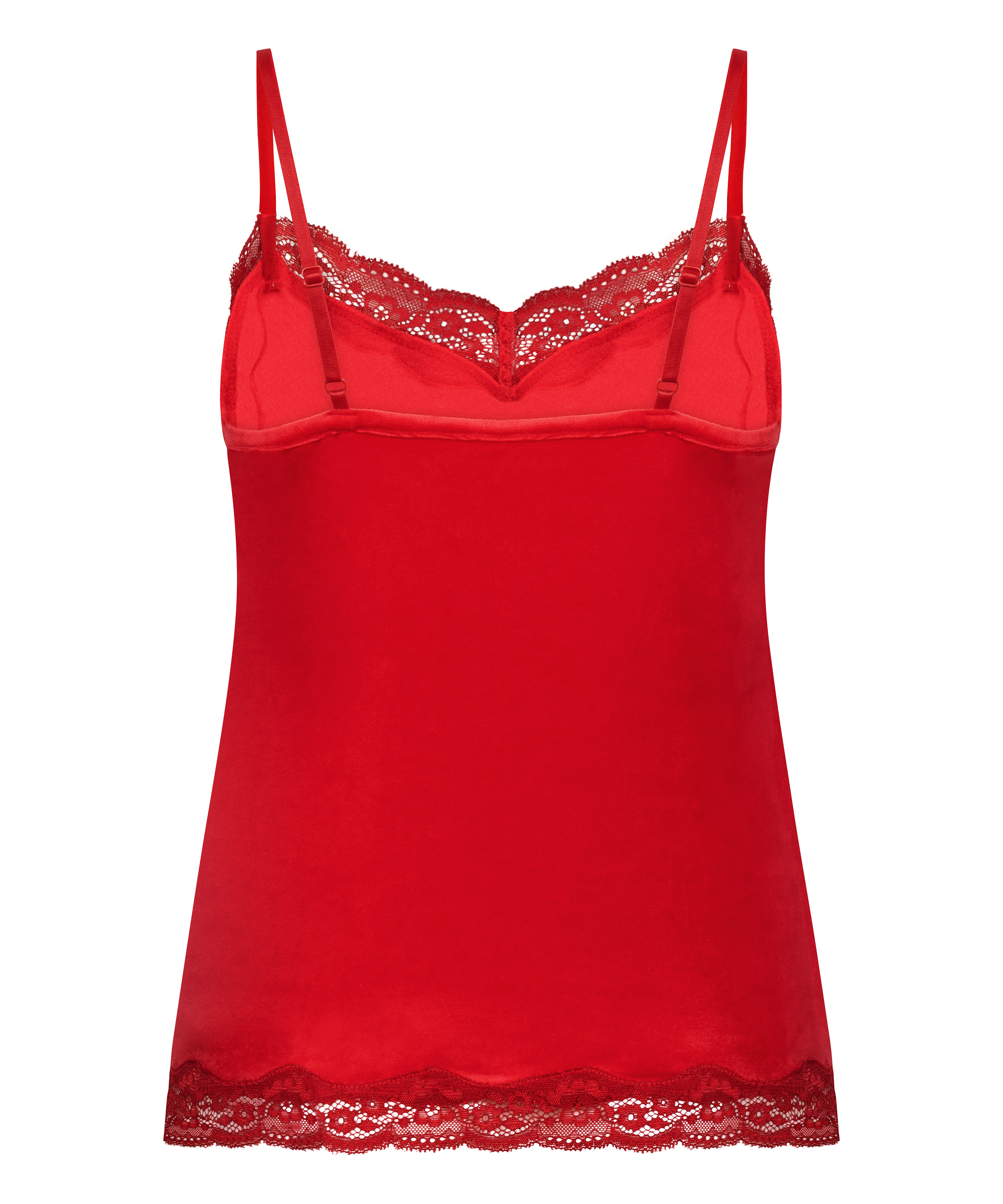 Velours Lace Cami Top, Red, main