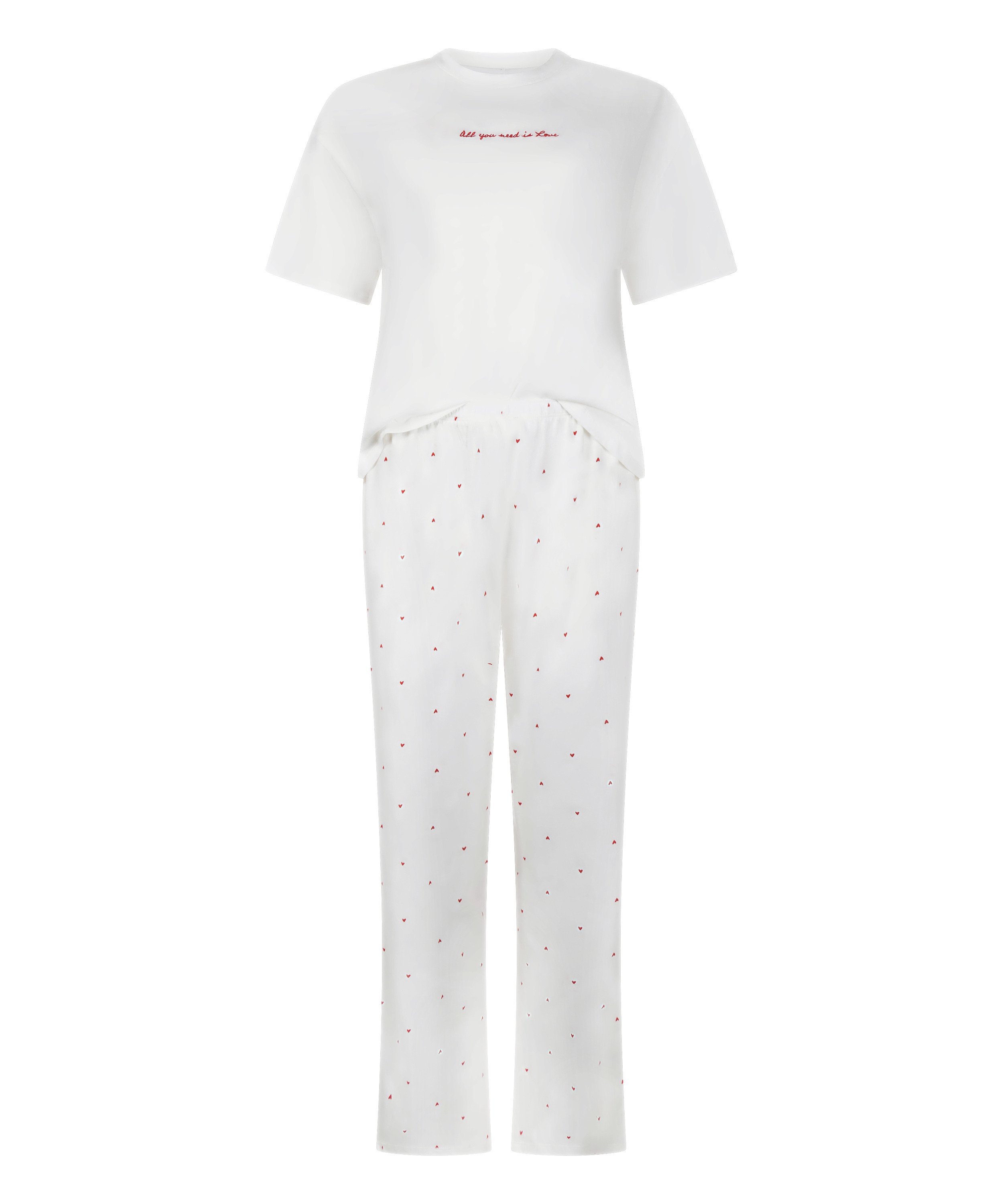 Pyjama Set Cotton Print, White, main