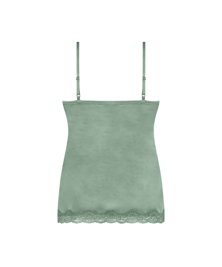 Velours Lace Cami Top, Green
