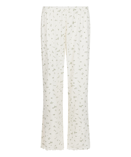 Pyjama Pant Loose Pointelle, White