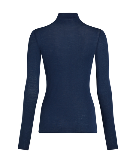 super soft Turtleneck Shirt with Cashmere, Blue
