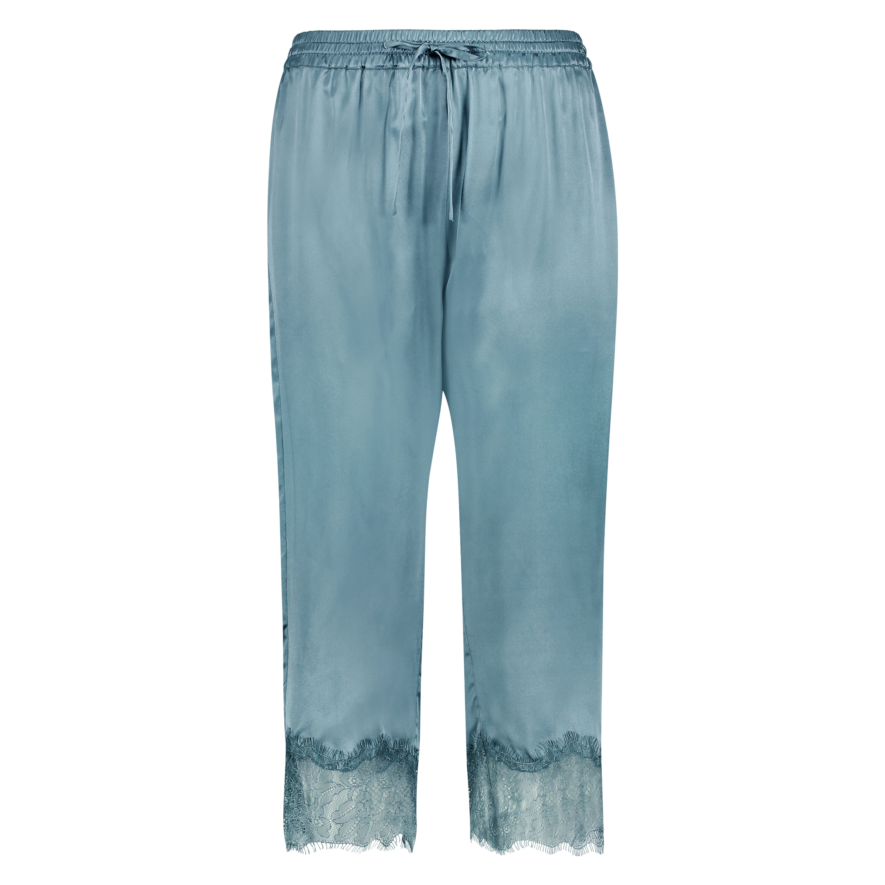 Wantschun Womens Capri Pajama Pants Satin Silk Causal Lounge Bottoms Sleep Pants Nightwear Loose Fit Elastic Waist 