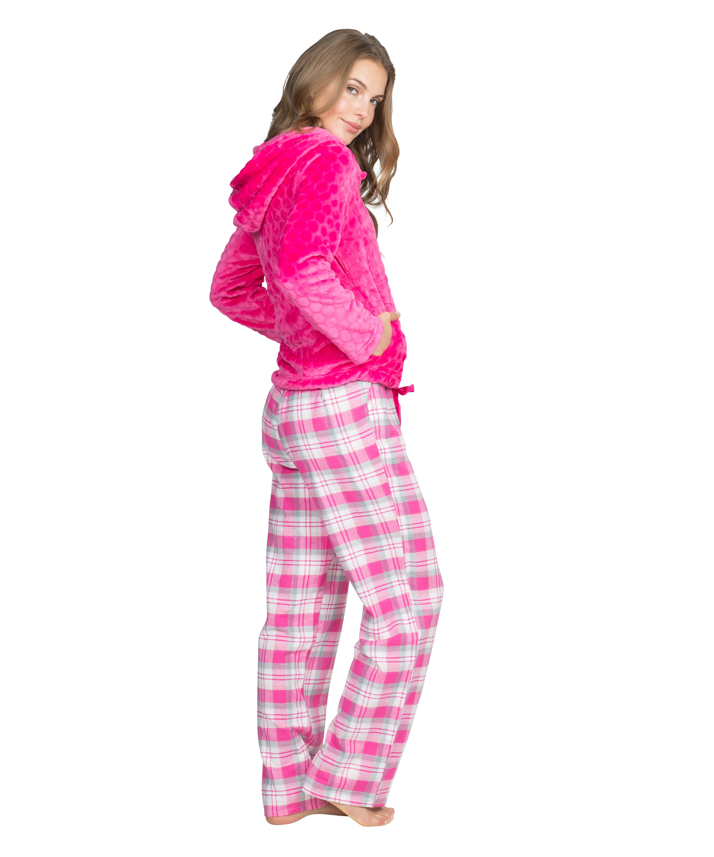 Pyjama pants Teddy check, Pink, main