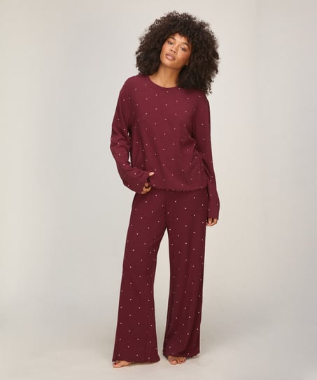 Pyjama Top Loose Pointelle, Purple