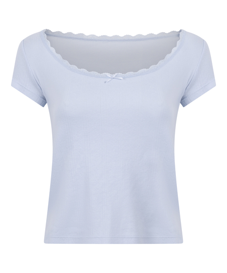 Pointelle Top, Blue