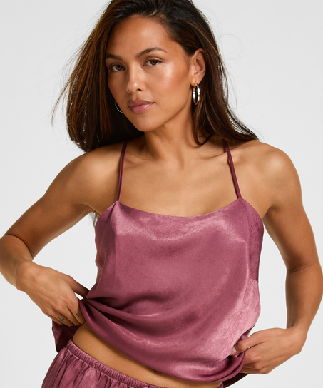 Ayla Satin Cami Top, Purple