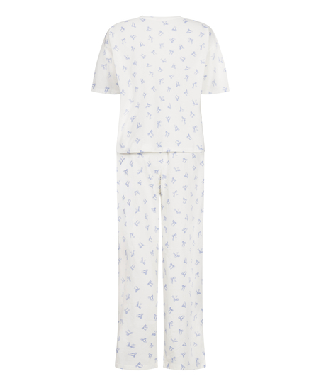 Pyjama Set Cotton Jersey Long, White