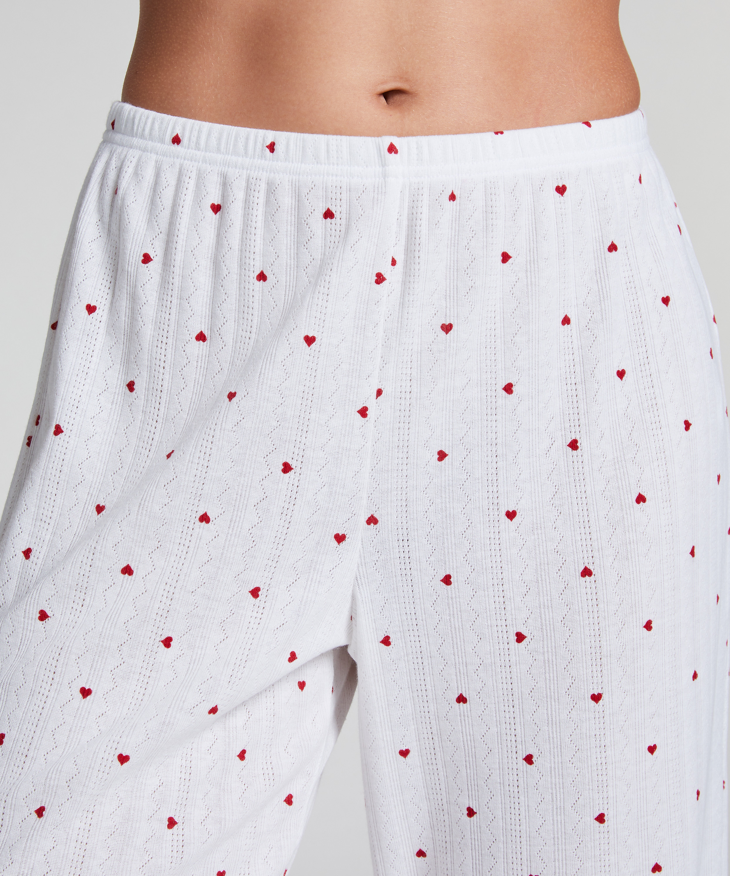 Pointelle Pyjama Pants, White, main