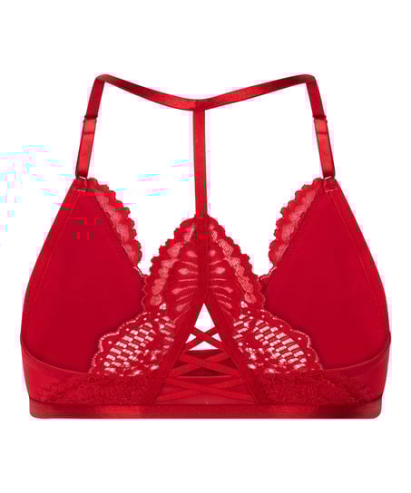 Whitney Triangle Bralette, Red