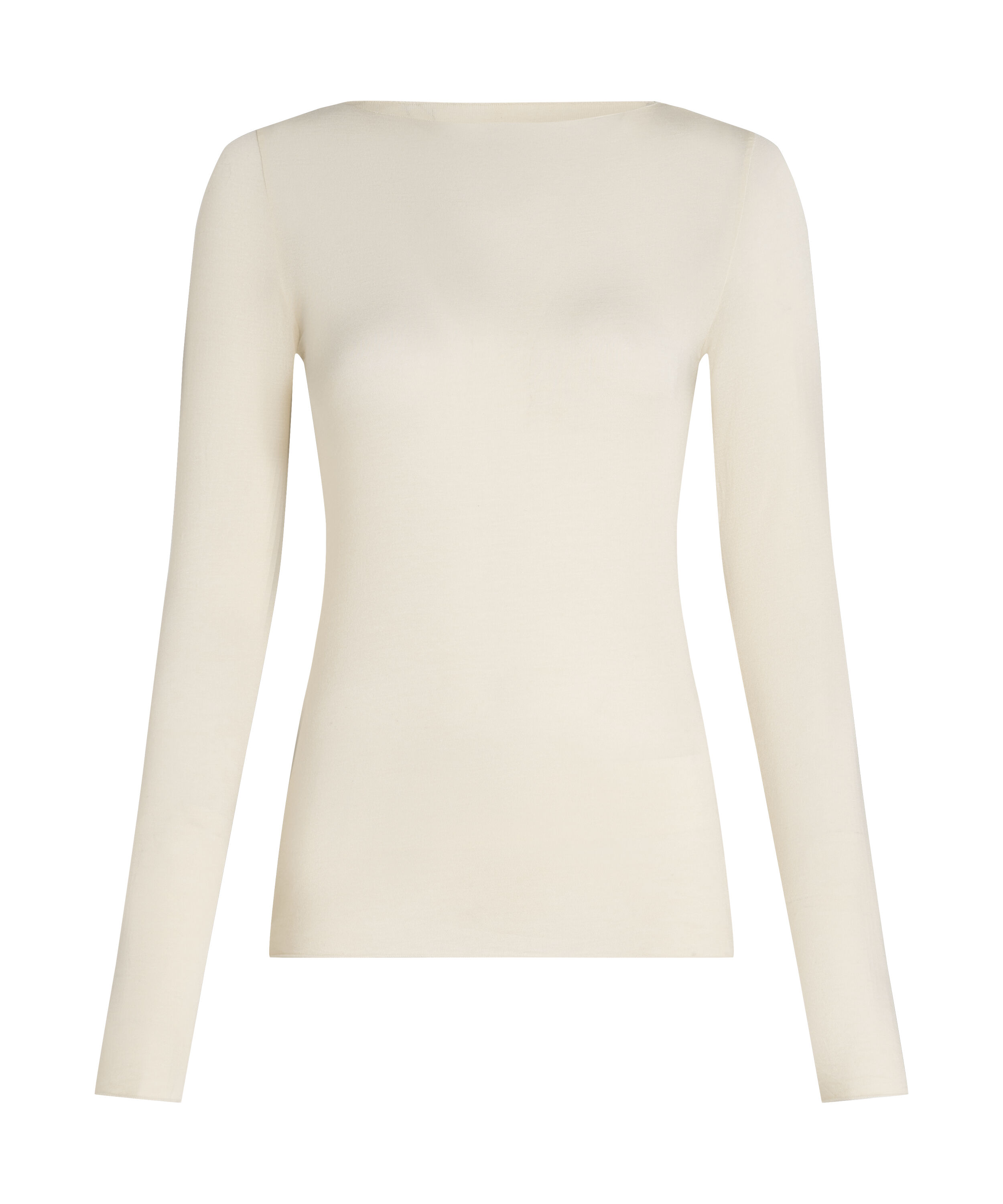 super soft Boatneck Shirt with Cashmere, White