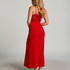 Nora Lace Long Slip Dress, Red