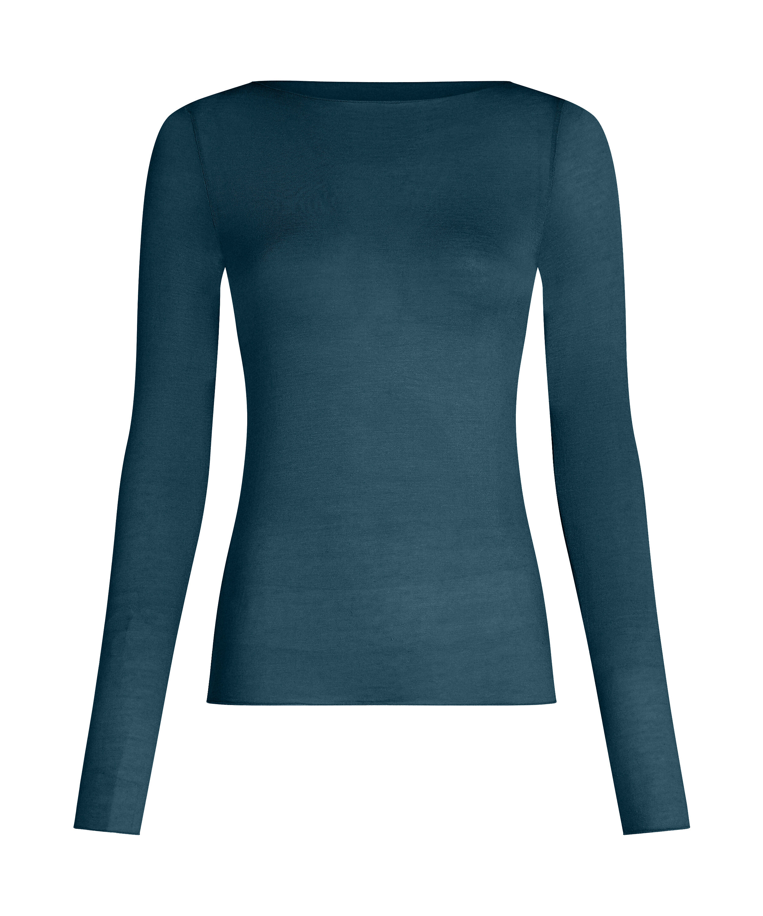 super soft Boatneck Shirt with Cashmere, Blue