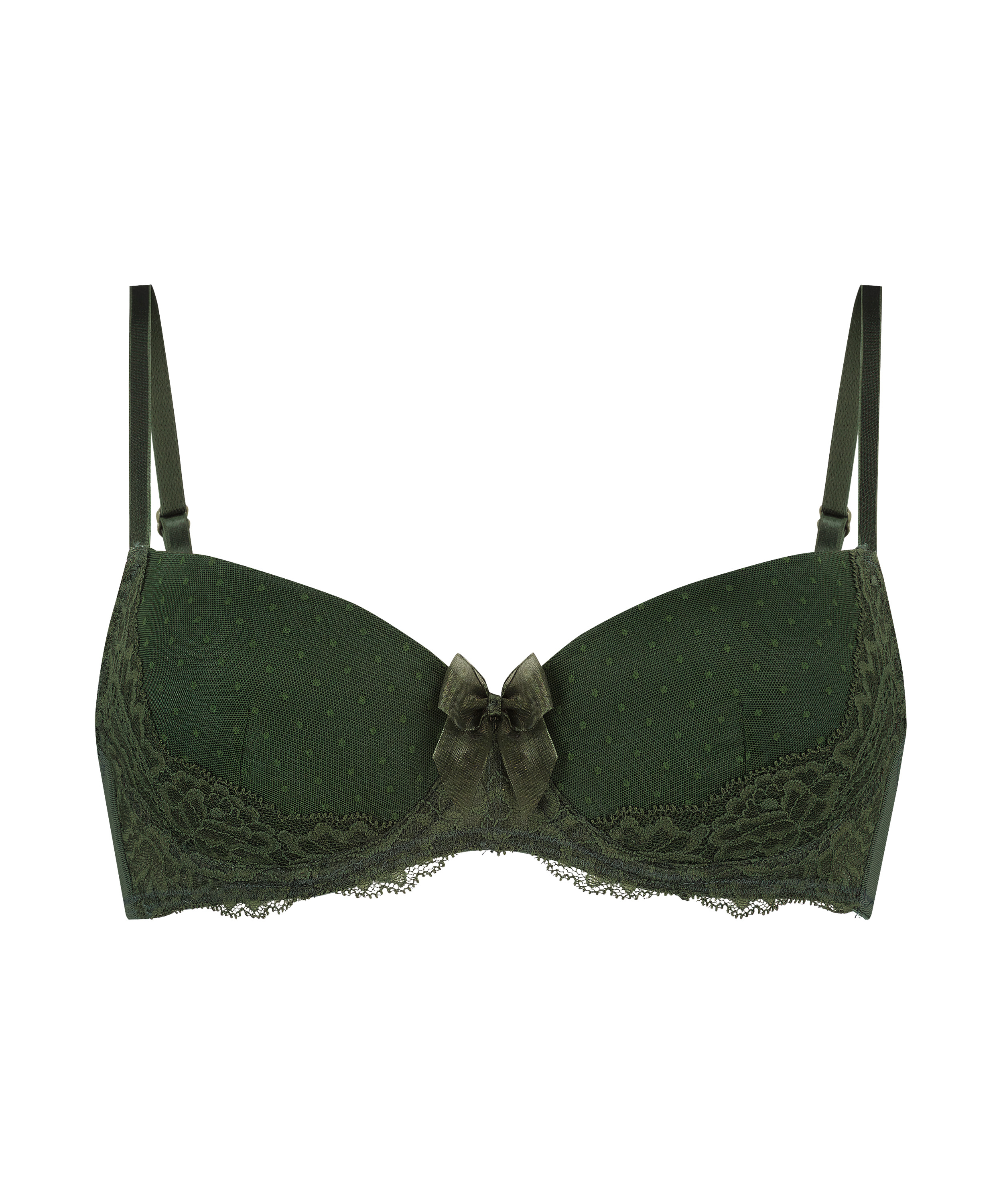 Kate padded underwired bra, Green, main