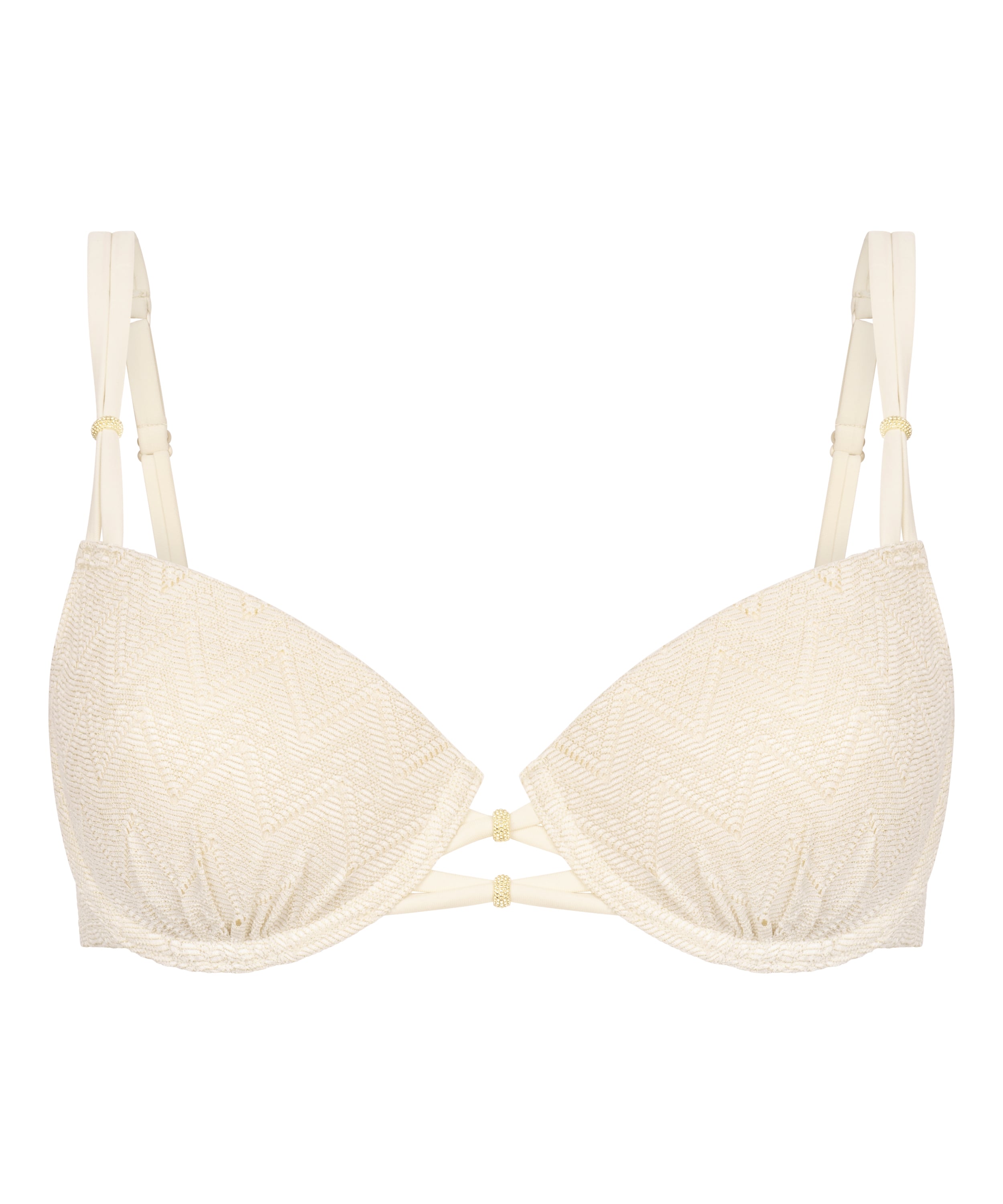Crochet Bikini Top, White, main