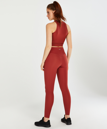 HKMX Sport cropped tank top Twisted Rib, Red