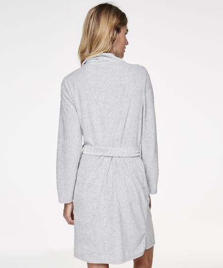 Jersey Velvet Robe, Gray