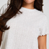 Loose-Fitting Short-Sleeved Pyjama Top, Beige