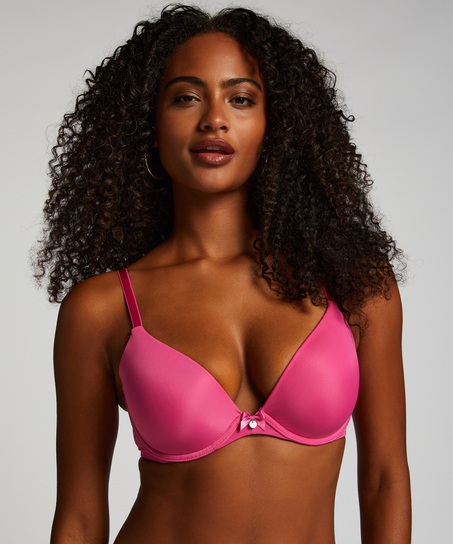 Plunge Padded Underwired Bra, Pink